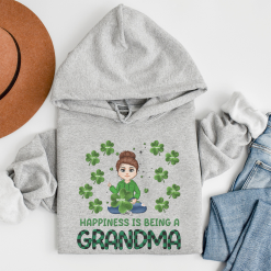 Grandma's Little Cotton Tails Grandma’s Lucky Garden  Gift For Mom Personalized Embroidered Hoodie Perfect Gift Idea Funny Custom Gift - TN  - 9960676
